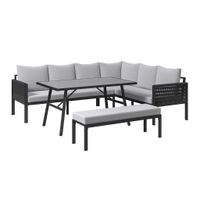 Ambia Garden JEDÁLENSKÁ TERASOVÁ SÚPRAVA 4-dielne, kov, plast, textil