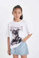 DEFACTO Girl Billie Eilish Relax Fit Crew Neck Short Sleeve T-Shirt