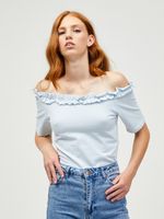 Pieces Leah Crop top Niebieski