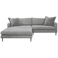 P & B ROHOVÁ SEDAČKA, textil, sivá