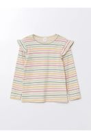 LC Waikiki LCW baby Crew Neck Long Sleeve Striped Baby Girl T-Shirt