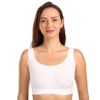 Női melltartó Moravec varrás nélküli fehér (Sport top) S/M