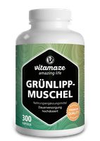 Vitamaze Grünlippmuschel Kapseln hochdosiert: 1500 mg Grünlippmuschel Pulver aus Neuseeland pro Tagesdosis, 300 Kapseln. Ohne Zusätze | Sensilab