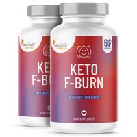 Keto F-Burn | Zweierpackung | Idealer Fatburner bei Keto-Diät, erhöht die Fettverbrennung um 16% | 2-Monats-Programm | 120 Kapseln | Sensilab