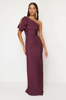 Trendyol Plum A-Cut Woven Elegant Evening & Graduation Dress