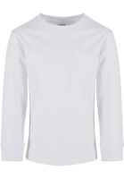 Boys' long-sleeved T-shirt with pocket white