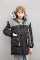 DEFACTO Boy's Detachable Faux Für Collar Hooded Plush Lined Parka