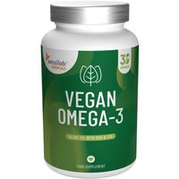 Essentials Vegane Omega-3. 30 Kapseln. 300 mg DHA + 150 mg EPA aus Algenöl. 100 % Vegan. FREI von Schwermetallen, Dioxinen und PCB. Sensilab