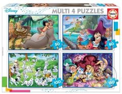 Disney pohádky 4v1 - puzzle z kategorie 15 - 60 dílků
