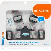 BabyOno Be Active Safety Harness First Steps varnostni pasovi za otroke Grey/Pink 6 m+ 1 kos