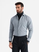 Ombre Men's shirt with pocket REGULAR FIT - grey melange