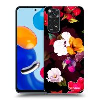 Silikónový čierny obal pre Xiaomi Redmi Note 11S 4G - Flowers and Berries