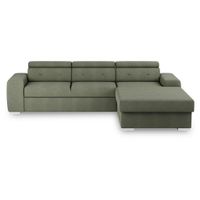 MID.YOU ROZKLADACIA ROHOVÁ SEDAČKA, textil, olivovozelená