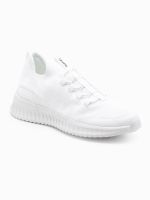 Ombre Men's slip-on sneaker shoes made of lightweight materials - white