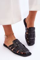 Women's striped slippers Black Reyna