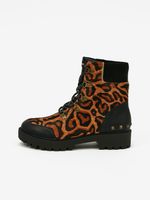 Desigual Biker Leopard Buty do kostki Brązowy