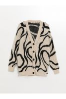 LC Waikiki Women's V-Neck Patterned Knitwear Cardigan