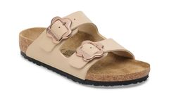 Birkenstock Arizona Flower Buckle Kids Birko-Flor Narrow Fit Detské - Sandále Birkenstock - Svetlohnedá - 1030419-3.5 - Size: 3.5