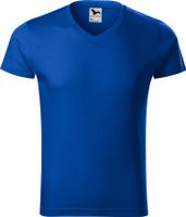 MALFINI® Pánské vypasované bavlněné slim-fit tričko do véčka Barva: modrá královská, Velikost: S