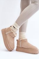 Boto Bézs mintás Platform Snow Boots Udra