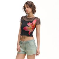 Cropp - Majica s potiskom all over - črna