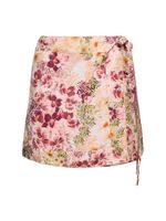 Luna Printed Viscose Mini Wrap Skirt