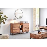 MID.YOU ŠIROKÁ KOMODA, sheesham, antracitová, přírodní barvy, 175/49/40 cm