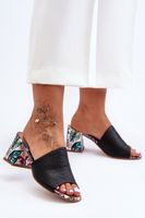 Lewski Shoes Női bőr öszvérek sarkon Lewski cipők