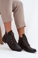 Boto Alacsony hőszigetelt bokacsizma cipzárral és dekorációval, barna Nevalia