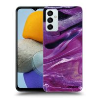 Silikónový prehľadný obal pre Samsung Galaxy M23 5G - Purple glitter