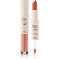 MUA Makeup Academy Multi Lip Nude Edition langlebiger, glänzender Lippenstift Duo Farbton Caramel 3.2 g