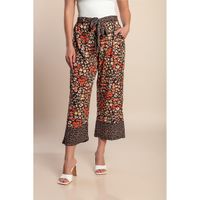 Große Größen Hose Mit Print, Schwarz