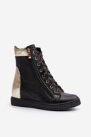 Zazoo 3081 női bőr tornacipő Wedge Black