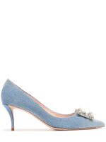65mm Flower Crystal & Denim Pumps