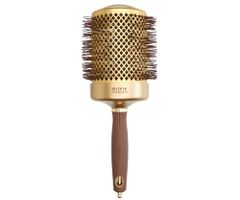 Okrúhla fúkacia kefa na vlasy Olivia Garden Expert Blowout Shine Gold  a  Brown - 80 mm (ID2053) + darček zadarmo