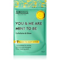 delhicious YOU & ME ARE MINT TO BE MINT BLACK TEA osvežilni piling za telo za suho in srbečo kožo 100 g