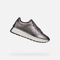 Silver women's sneakers Geox Amabel - Women's