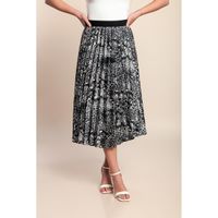 Midi Suknja S Leopard Printom, Crna