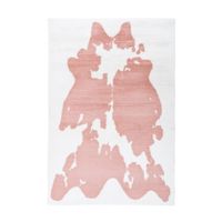 KOBEREC S VYSOKÝM VLASOM, 120/160 cm, ružová, biela