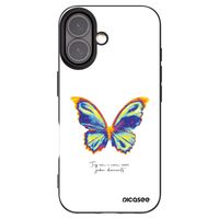 Silikónový čierny obal pre Apple iPhone 16 - Diamanty White