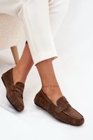 Boto Loafersy Mokasyny Damskie Płaskie Ciemnozielone Roseline