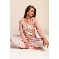 Langer Pyjama Mit Print, Vintage Pink