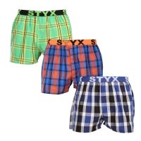 3PACK pánské trenky Styx sportovní guma vícebarevné (3B100619) XL