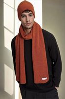 35261 Dewberry Mens Scarf Beaniette Set-CINNAMON