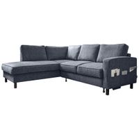 XXXL ROHOVÁ SEDACIA SÚPRAVA, textil, tmavomodrá