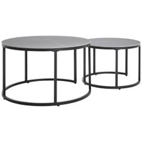 Livetastic SADA KONFERENČNÝCH STOLÍKOV, sivá, čierna, kov, keramika, 80/60/46/40/80/60 cm