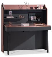 Písací stôl so zásuvkami khalisa - ružová, čierna