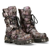NEW ROCK STIEFEL - PURPLE REACTOR - VINTAGE DESIGN - UNISEX - METALLIC COLLECTION 46