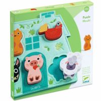 DJECO Wooden Block Puzzle Mouki пазл 12m+ 1 кс