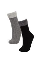 DEFACTO Women's 2-Piece Cotton Winter Socks